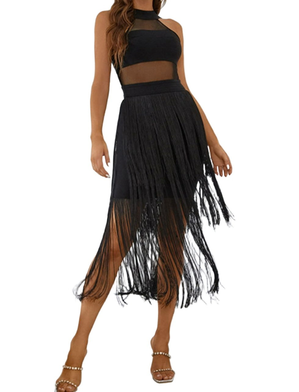 Tamia's Midnight Tassel Charm Dress