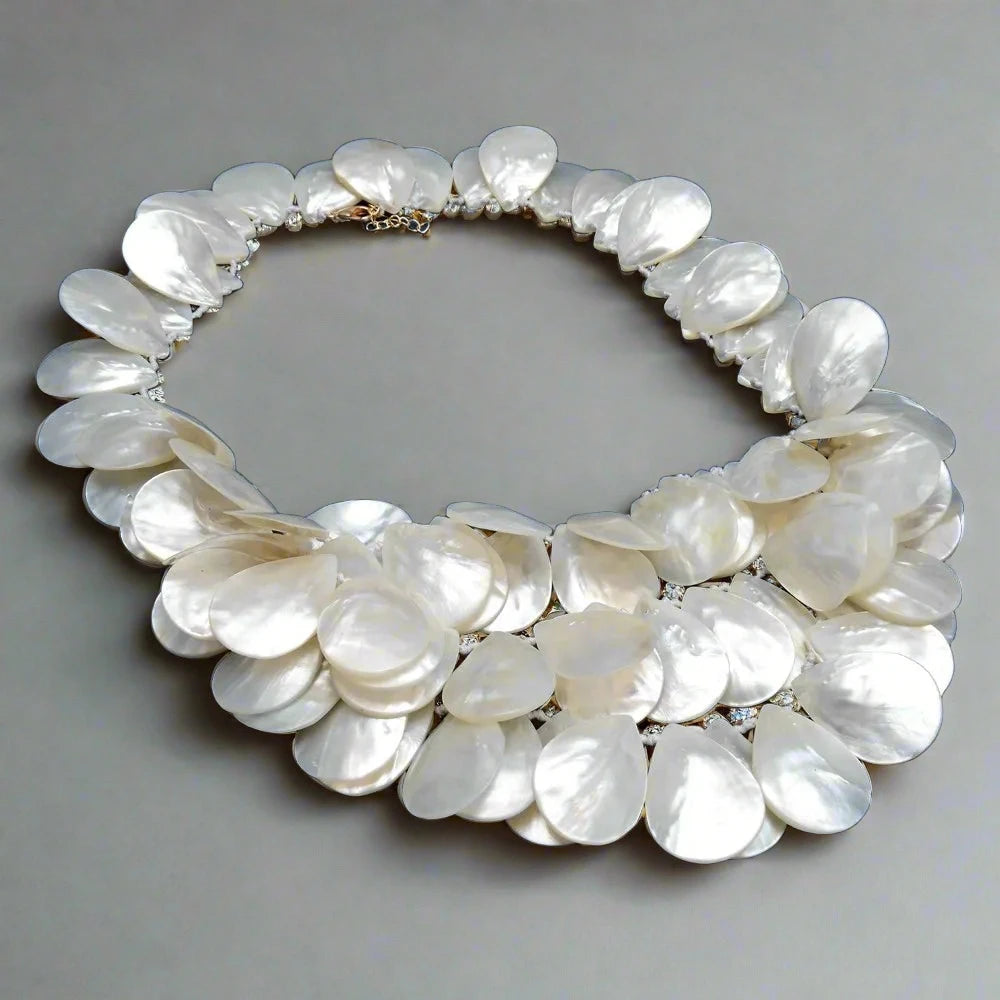 Triple Strand White Shell Necklace