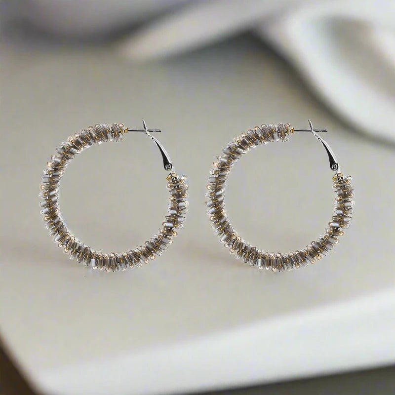 Crystal Geometric Hoop Earrings