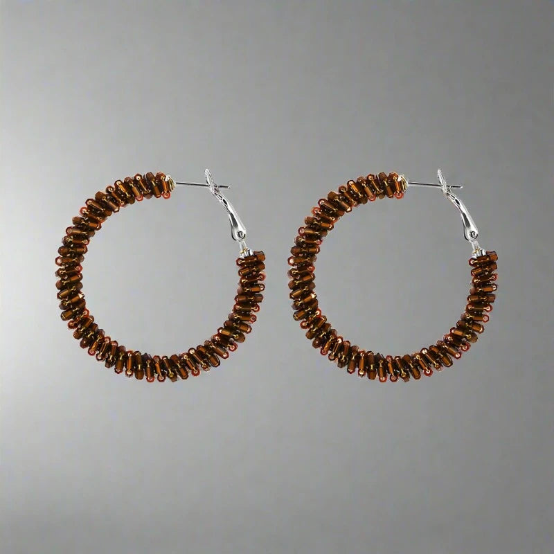 Crystal Geometric Hoop Earrings