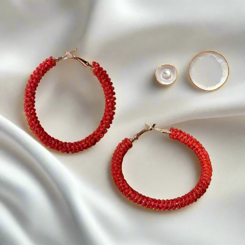 Aura Boho Glam Hoop Earrings