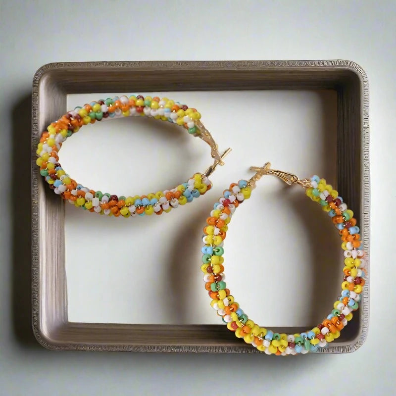 Aura Boho Glam Hoop Earrings