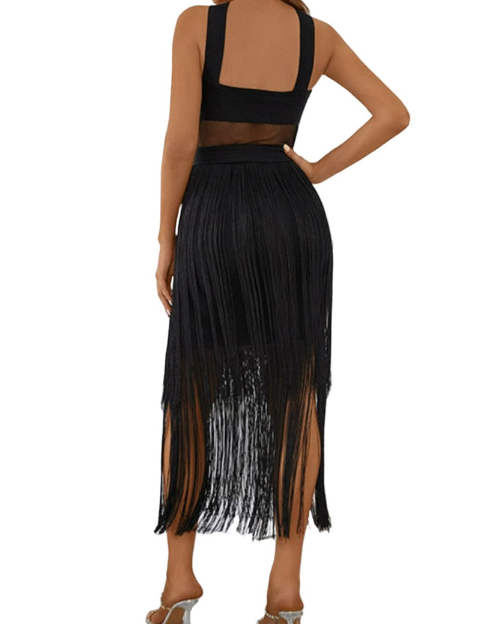 Tamia's Midnight Tassel Charm Dress