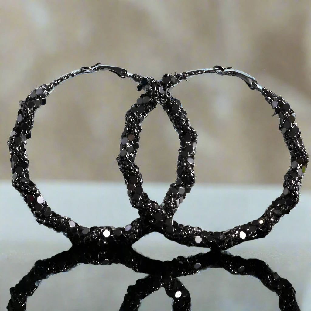 Black Hoop Earrings