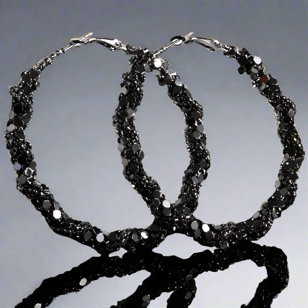 Black Hoop Earrings